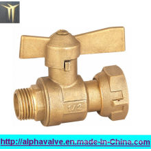 Brass Water Meter Lead Valve with Butterfly Handle (a. 0121)